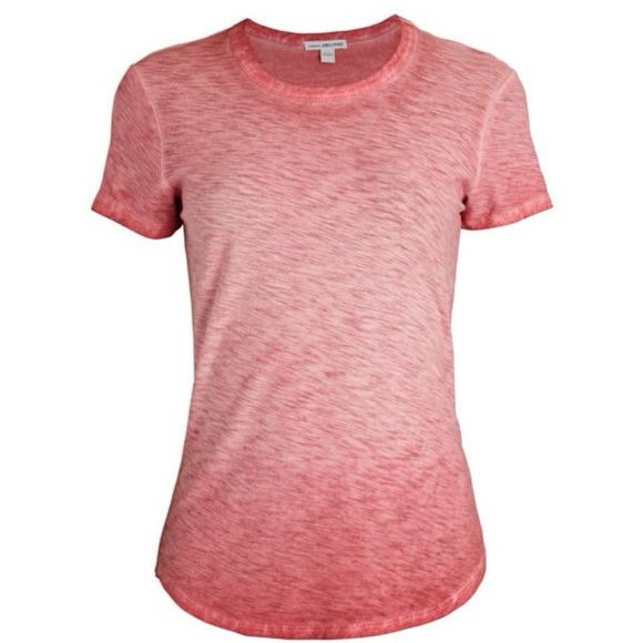 JAMES PERSE Pink Sun-Dyed Round Neck Short Sleeve Minimalist Luxury T-Shirt Top - Picture 1 of 7